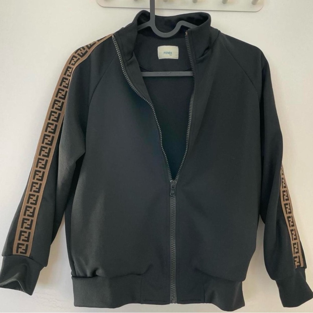 Fendi Black Jacket with Tan Accents